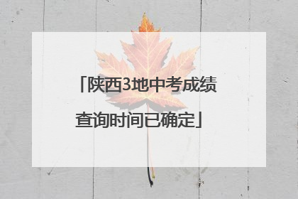 陕西3地中考成绩查询时间已确定
