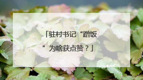 驻村书记“蹭饭”为啥获点赞？