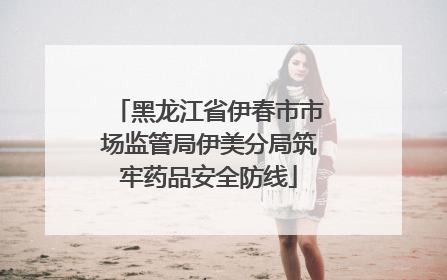 黑龙江省伊春市市场监管局伊美分局筑牢药品安全防线