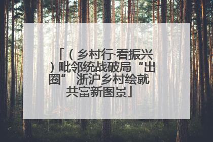 （乡村行·看振兴）毗邻统战破局“出圈” 浙沪乡村绘就共富新图景