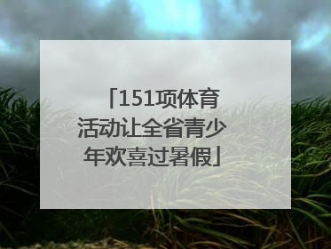 151项体育活动让全省青少年欢喜过暑假