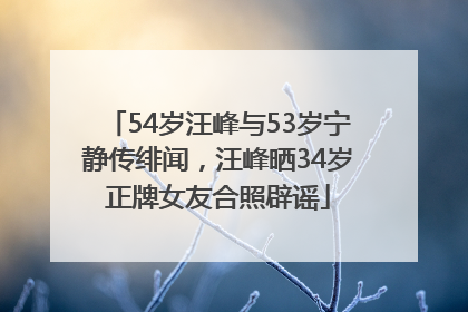 54岁汪峰与53岁宁静传绯闻，汪峰晒34岁正牌女友合照辟谣