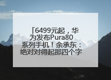 6499元起，华为发布Pura80系列手机！余承东：绝对对得起那四个字！华为近十年研发投入12490亿元