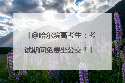 @哈尔滨高考生：考试期间免费坐公交！