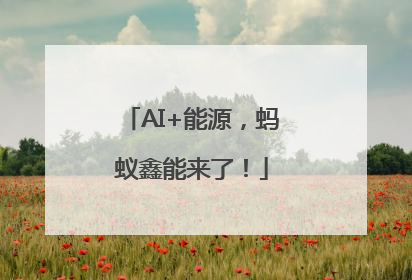 AI+能源，蚂蚁鑫能来了！
